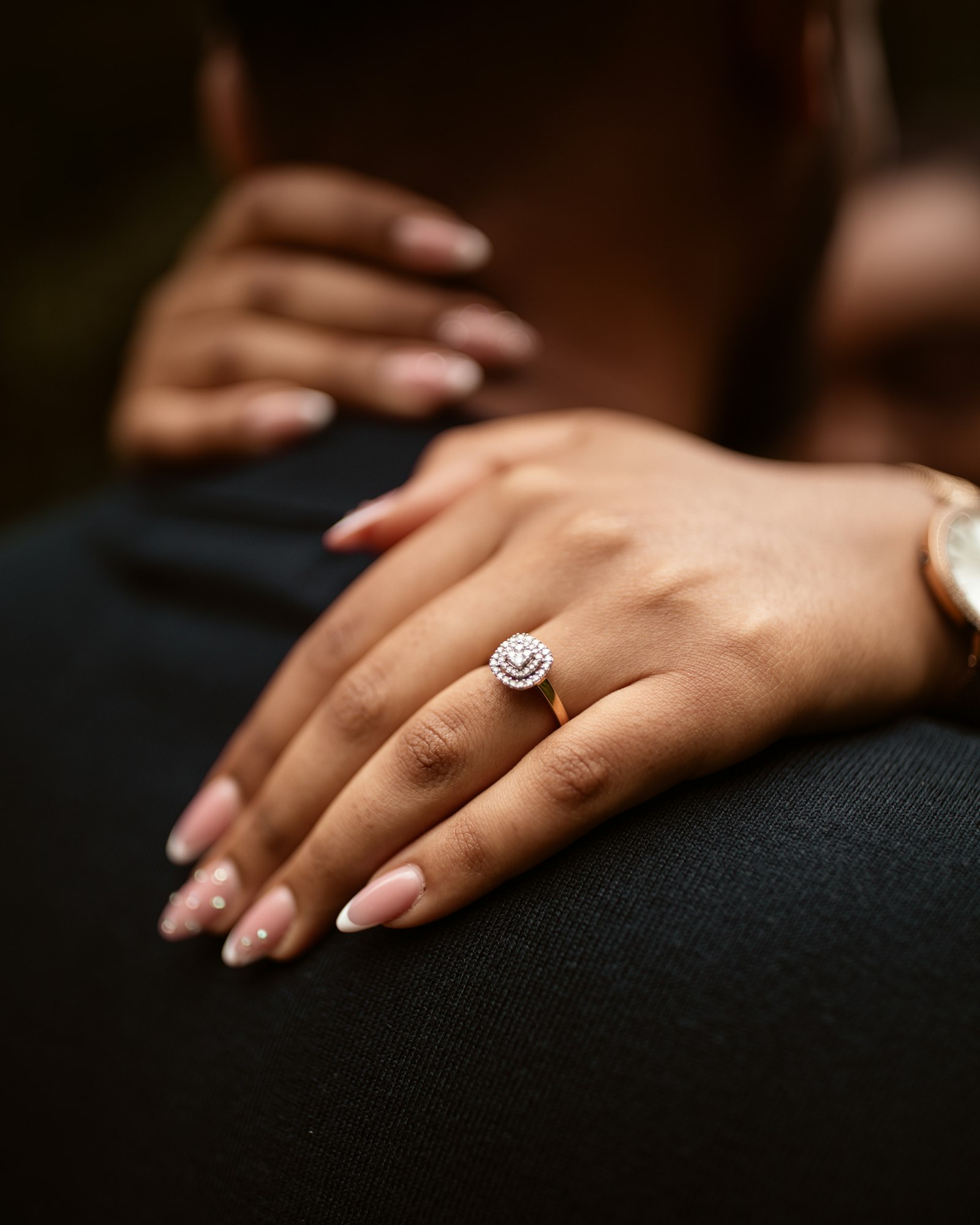 Close-up of a hand wearing a fine ring